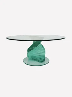 Sale Pamono Helix Spiral Sculptural Glass Coffee Table in the style of Danny Lane, 1980s