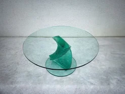 Sale Pamono Helix Spiral Sculptural Glass Coffee Table in the style of Danny Lane, 1980s