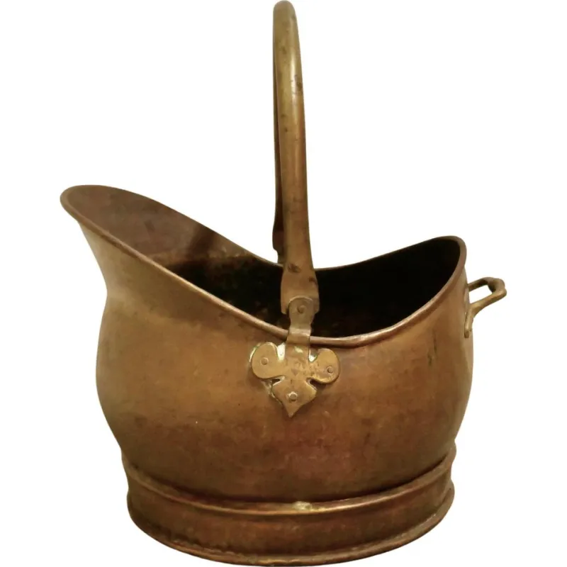 Pamono Helmet Coal Scuttle in Brass, 1930> Fireplaces And Mantels