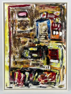 Pamono Helmut Riegel, Abstract Composition, 1990s, Acrylic on Canvas> Abstraction|Painting