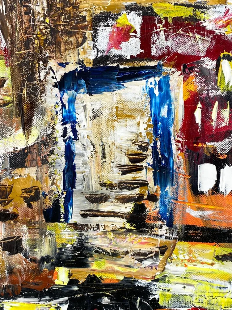 Pamono Helmut Riegel, Abstract Composition, 1990s, Acrylic on Canvas> Abstraction|Painting