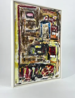 Pamono Helmut Riegel, Abstract Composition, 1990s, Acrylic on Canvas><noscript><img width=