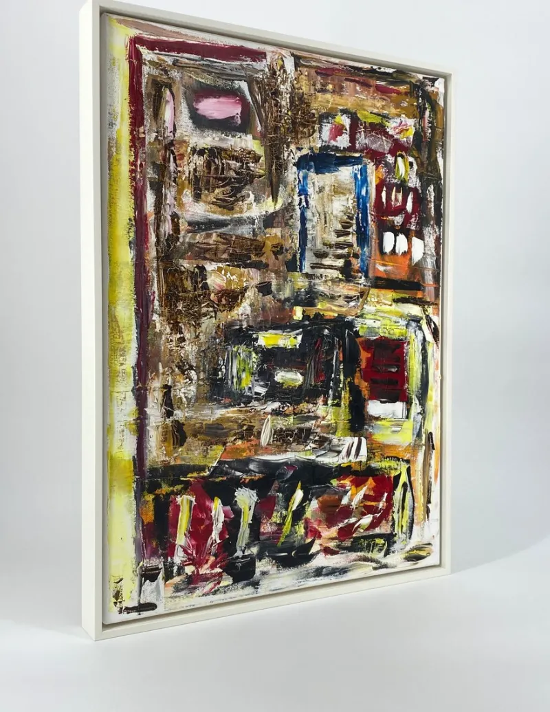 Pamono Helmut Riegel, Abstract Composition, 1990s, Acrylic on Canvas> Abstraction|Painting