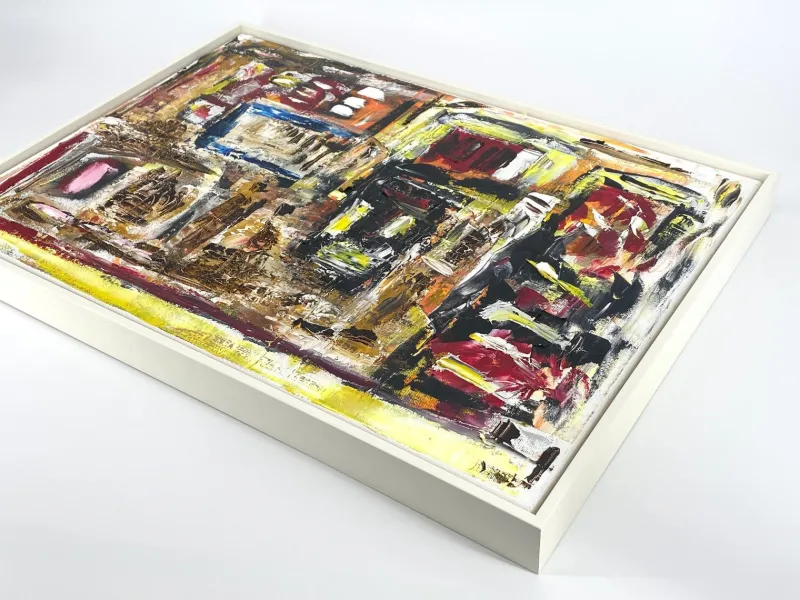 Pamono Helmut Riegel, Abstract Composition, 1990s, Acrylic on Canvas> Abstraction|Painting