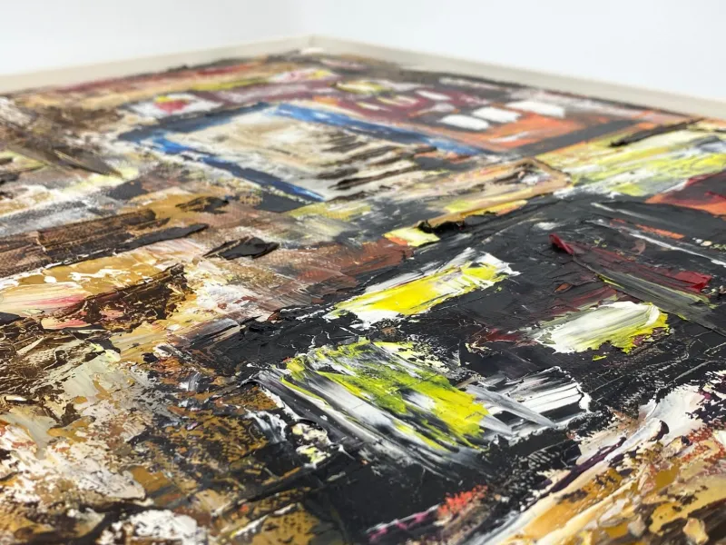 Pamono Helmut Riegel, Abstract Composition, 1990s, Acrylic on Canvas> Abstraction|Painting