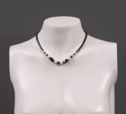 New Pamono Hematite and Quartz Necklace with Vintage Charms, 1980s
