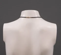 Pamono Hematite Costume Jewelry Necklace with Earrings, 1950s, Set of 3><noscript><img width=