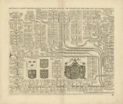 Pamono Henri Abraham Chatelain, Genealogy Charts of the Royal House of France, Coats of Arms, 1732, Print> Posters