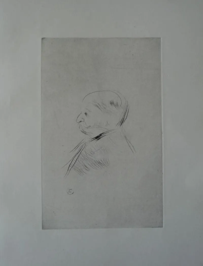Pamono Henri De Toulouse Lautrec, Portrait of Monsieur X, Original Signed Engraving> Art Nouveau