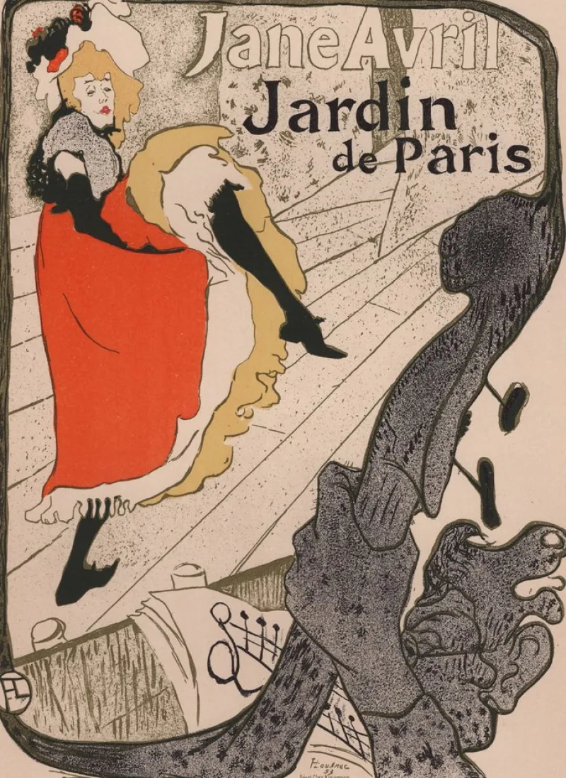 Pamono Henri de Toulouse-Lautrec, Jane Avril from Les Maîtres de L'Affiche, 1898, Original Lithograph> Art Nouveau