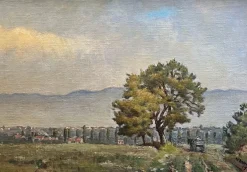 Outlet Pamono Henri Duvoisin, Rural Landscape, Oil on Canvas, 1918