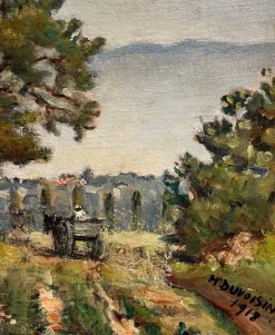 Outlet Pamono Henri Duvoisin, Rural Landscape, Oil on Canvas, 1918