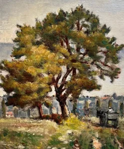 Outlet Pamono Henri Duvoisin, Rural Landscape, Oil on Canvas, 1918