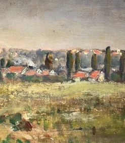 Outlet Pamono Henri Duvoisin, Rural Landscape, Oil on Canvas, 1918