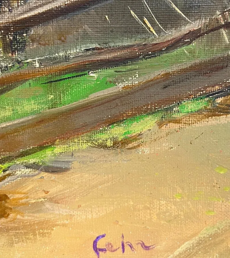 Pamono Henri Fehr, Rural Village, Oil on Canvas> Painting