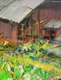 Pamono Henri Fehr, Rural Village, Oil on Canvas><noscript><img width=