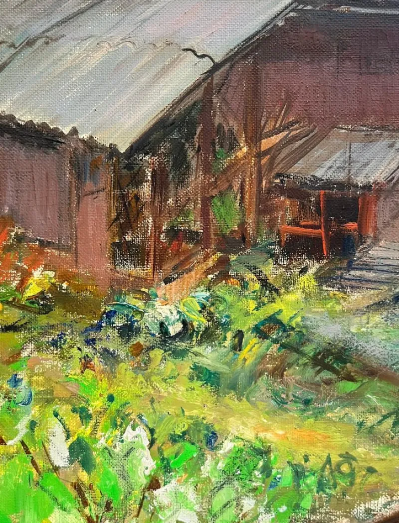 Pamono Henri Fehr, Rural Village, Oil on Canvas> Painting