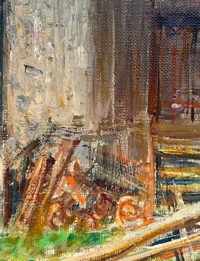Pamono Henri Fehr, Rural Village, Oil on Canvas> Painting