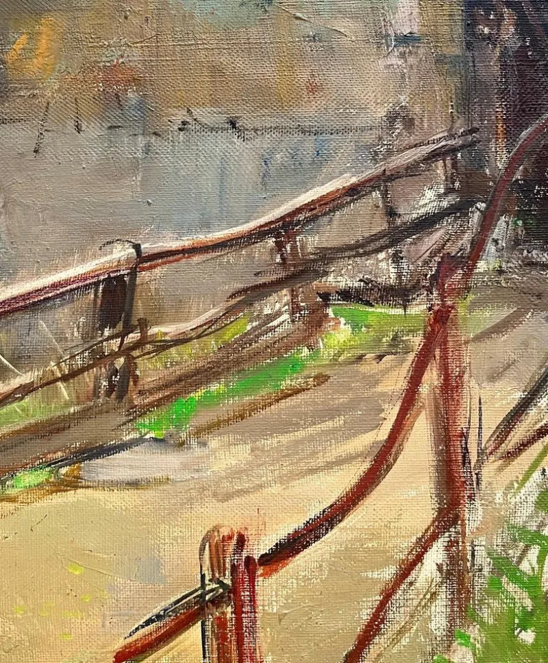 Pamono Henri Fehr, Rural Village, Oil on Canvas> Painting