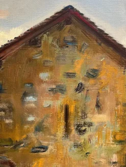 Pamono Henri Fehr, Rural Village, Oil on Canvas><noscript><img width=