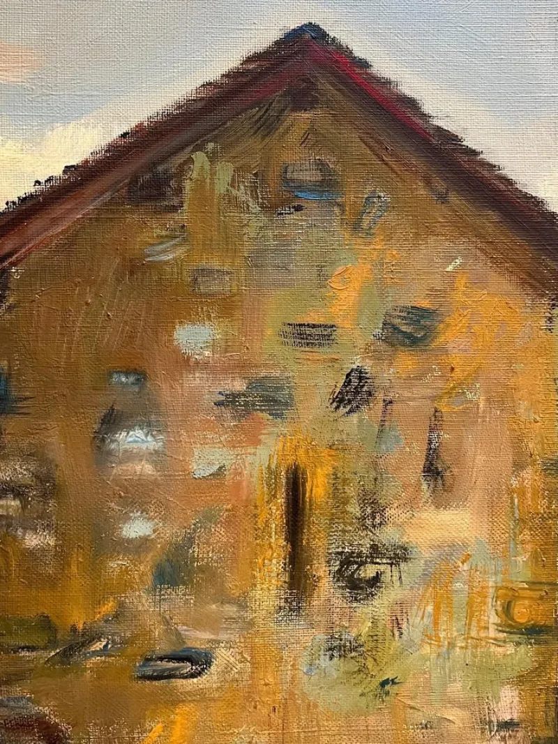 Pamono Henri Fehr, Rural Village, Oil on Canvas> Painting