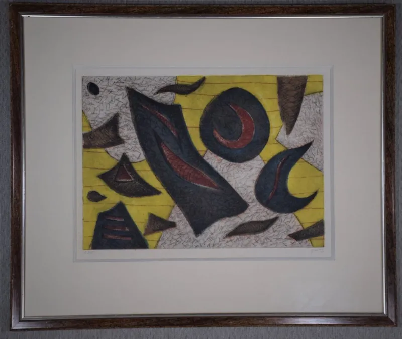 Pamono Henri Goetz, Engraving, Framed> Art Deco