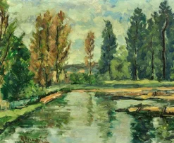 Hot Pamono Henri Joseph Pauwels, Wooded Landscape, 1966, Oil Painting, Framed