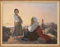 New Pamono Henri Lehmann, Water Carriers in Naples, Original Oil Painting, 19th Century