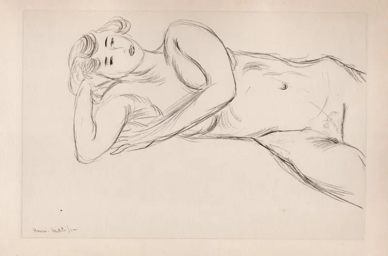 New Pamono Henri Matisse, Lying Nude Girl, Original Lithograph, 1920