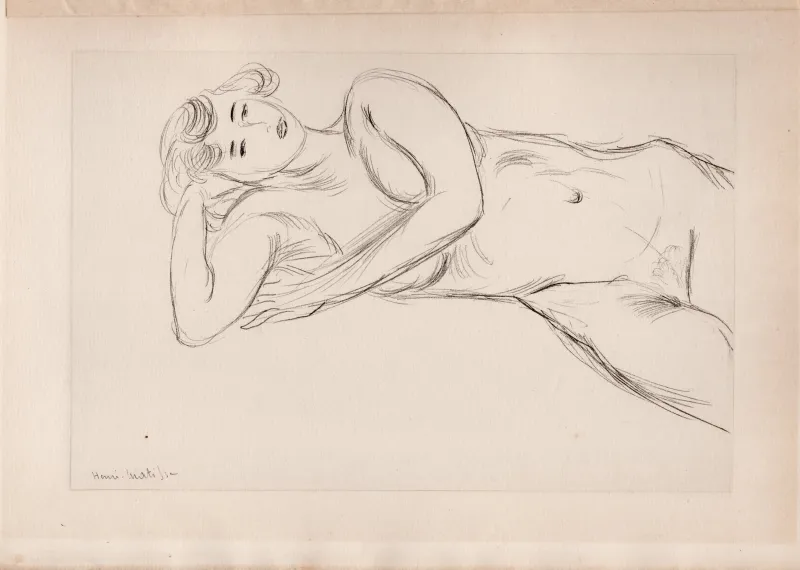 New Pamono Henri Matisse, Lying Nude Girl, Original Lithograph, 1920