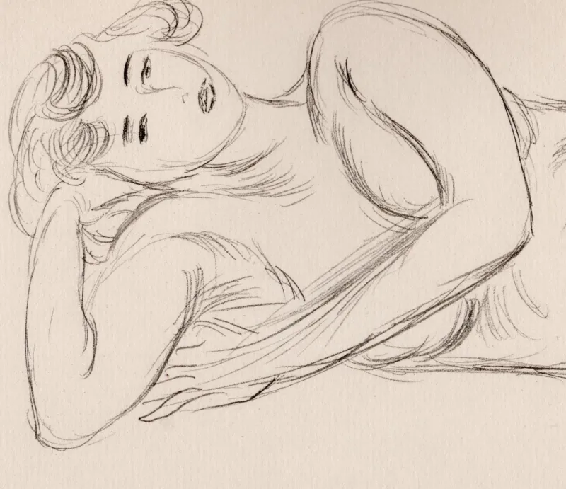 New Pamono Henri Matisse, Lying Nude Girl, Original Lithograph, 1920
