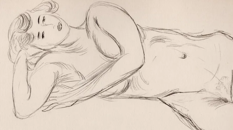 New Pamono Henri Matisse, Lying Nude Girl, Original Lithograph, 1920