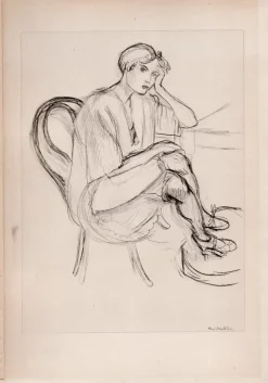 Pamono Henri Matisse, Sitting Girl, Original Lithograph, 1920> Art Deco