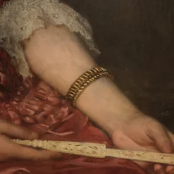 Pamono Henricus Johannes Sinkel, Dame mit Fächer, Oil on Canvas><noscript><img width=