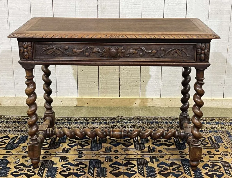 New Pamono Henry II Oak Desk, Early 20th Century