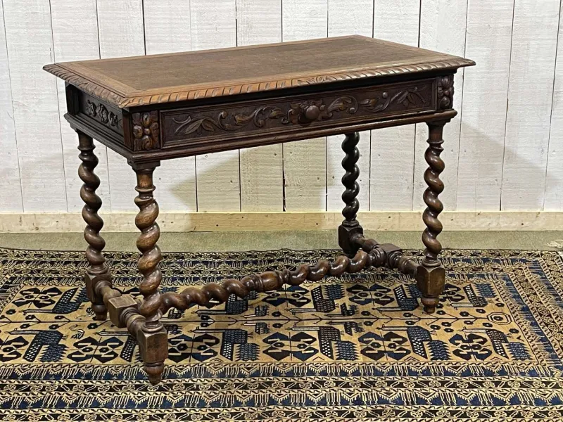 New Pamono Henry II Oak Desk, Early 20th Century