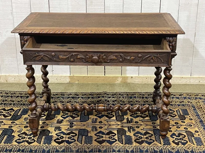 New Pamono Henry II Oak Desk, Early 20th Century