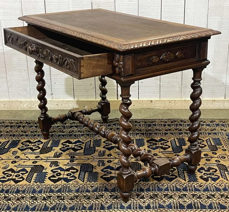 New Pamono Henry II Oak Desk, Early 20th Century