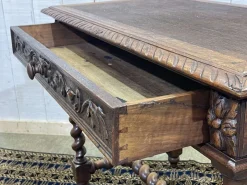 New Pamono Henry II Oak Desk, Early 20th Century