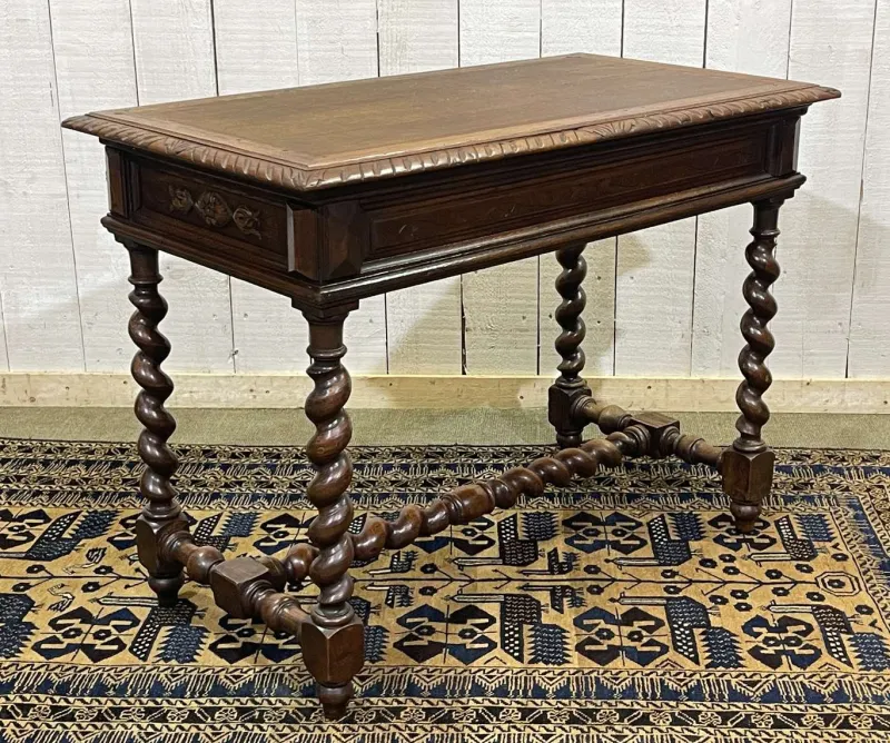 New Pamono Henry II Oak Desk, Early 20th Century