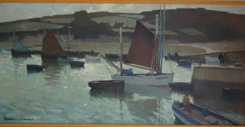 Clearance Pamono Henry Maurice Cahours, Boats in the Harbor, 1930