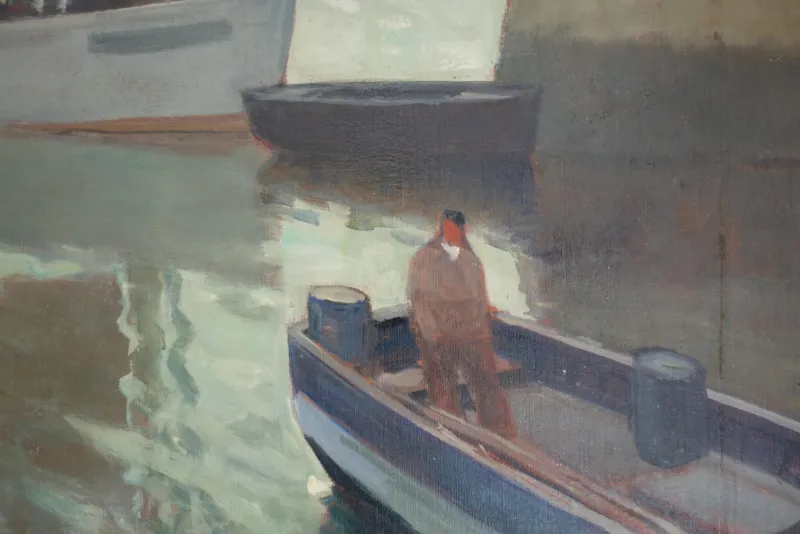 Clearance Pamono Henry Maurice Cahours, Boats in the Harbor, 1930