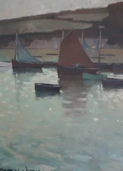Clearance Pamono Henry Maurice Cahours, Boats in the Harbor, 1930