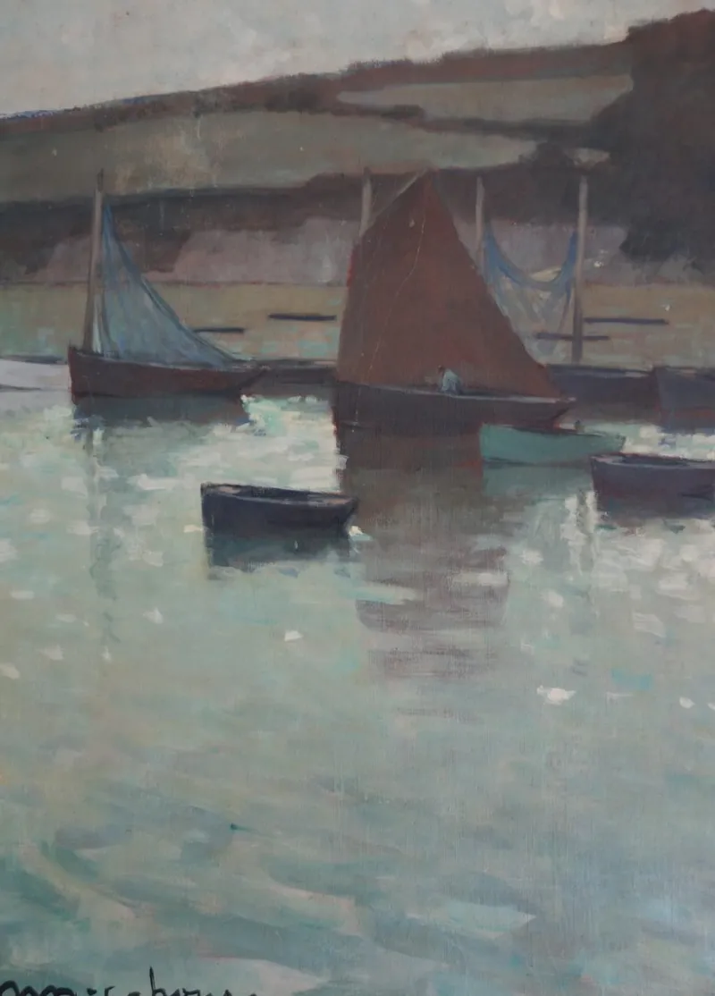 Clearance Pamono Henry Maurice Cahours, Boats in the Harbor, 1930