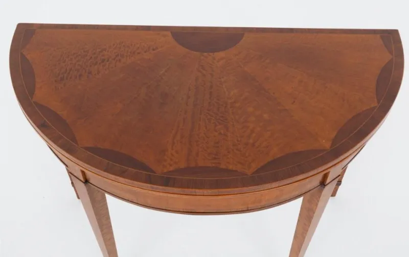 Pamono Hepplewhite Revival Games Table in Satinwood, 1900s> Game Tables