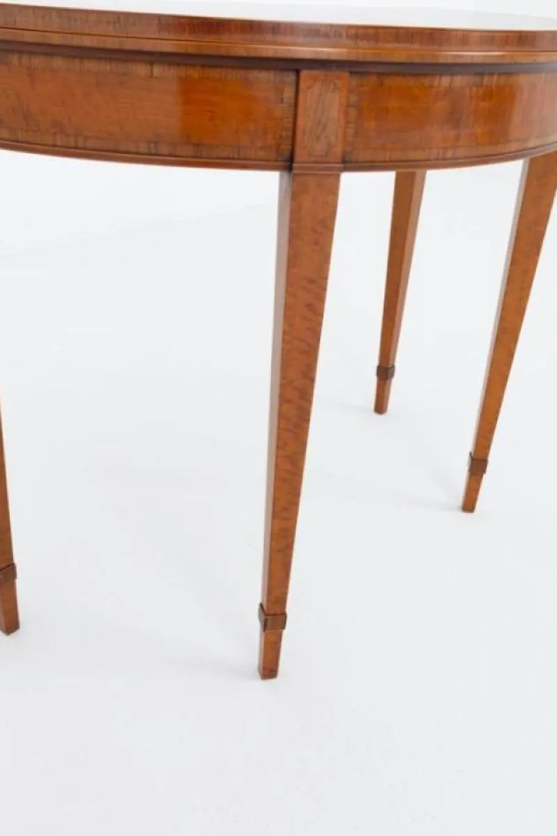 Pamono Hepplewhite Revival Games Table in Satinwood, 1900s> Game Tables