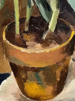 Outlet Pamono Herbert Theurillat, Yellow Tulips, Oil on Canvas