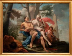 Pamono Hercules and Omphale - Oil Painting On Canvas - 18th-Century> Old Masters