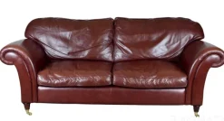 Sale Pamono Heritage 3-Seater Brown Leather Mortimer Sofa with Castors by Laura Ashley