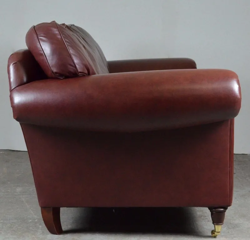 Sale Pamono Heritage 3-Seater Brown Leather Mortimer Sofa with Castors by Laura Ashley